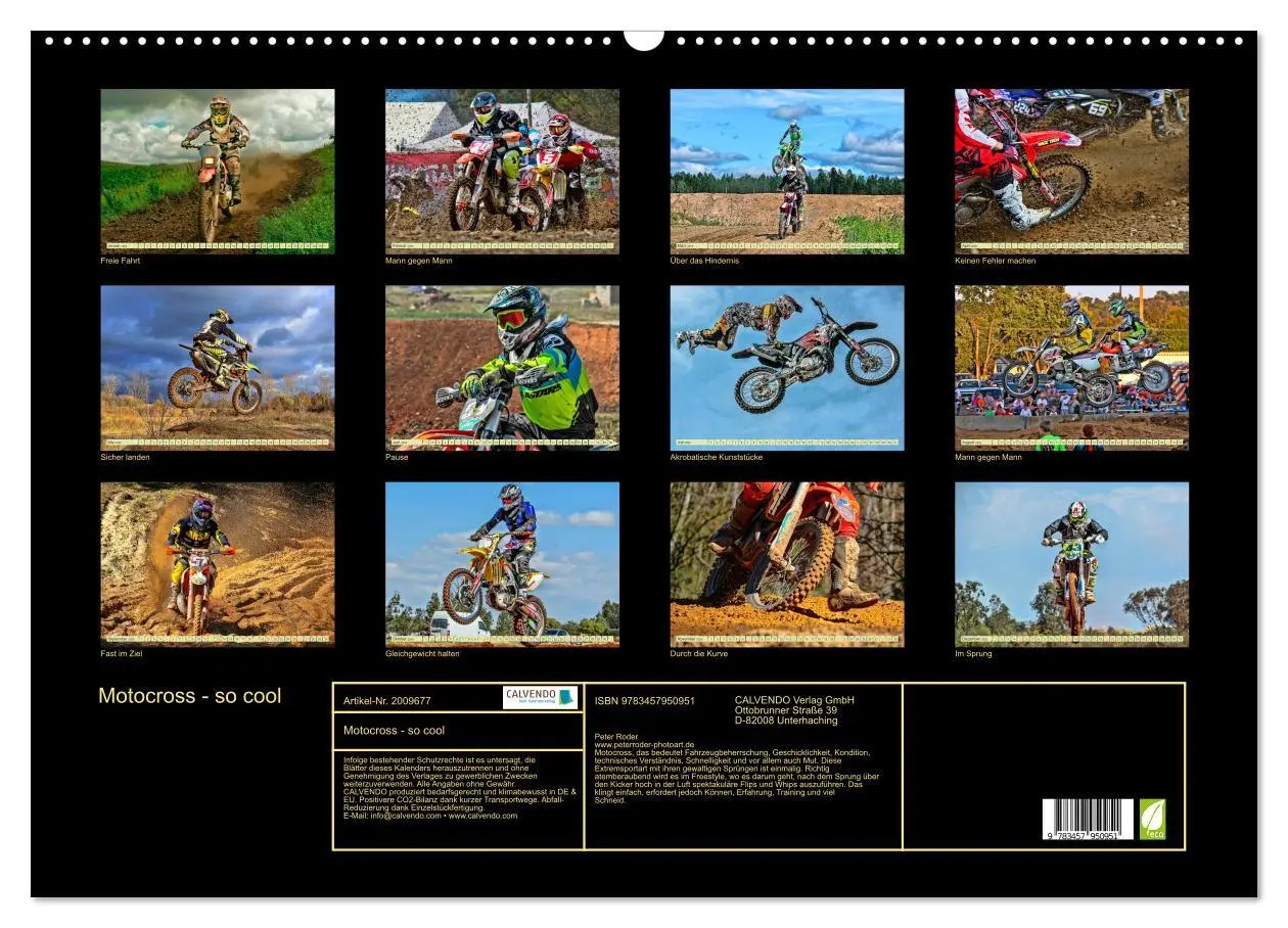Bild: 9783457950951 | Motocross - so cool (Wandkalender 2026 DIN A2 quer), CALVENDO...