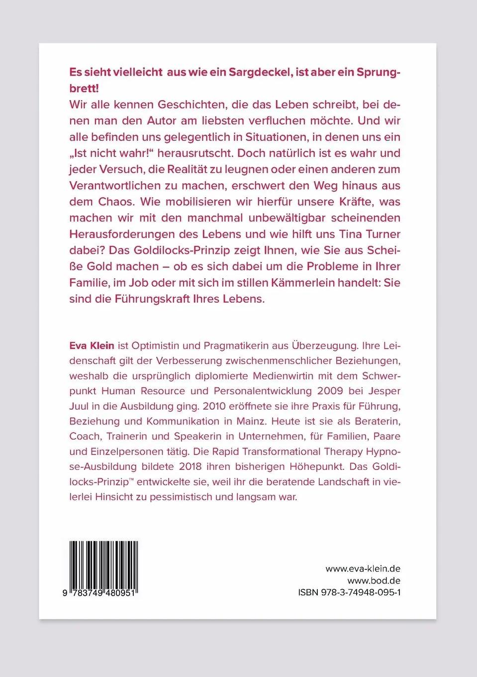 Rückseite: 9783749480951 | Das Goldilocks-Prinzip | Wie Sie aus Scheiße Gold machen | Eva Klein