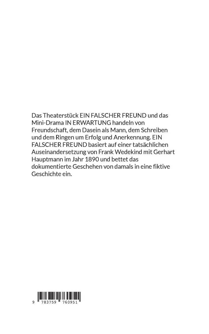 Rückseite: 9783759760951 | Ein falscher Freund / In Erwartung | Rainer Bressler | Taschenbuch