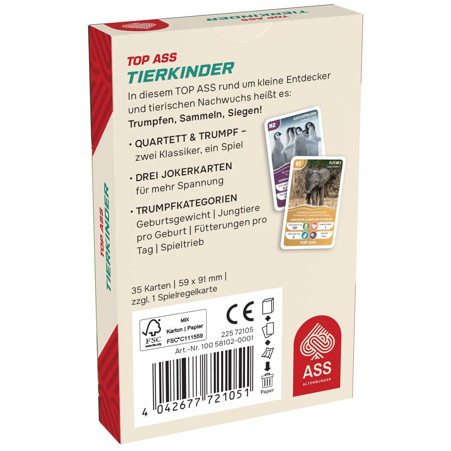Bild: 4042677721051 | TOP ASS - Tierkinder | Spielkartenfabrik Altenburg GmbH | Spiel | 2026