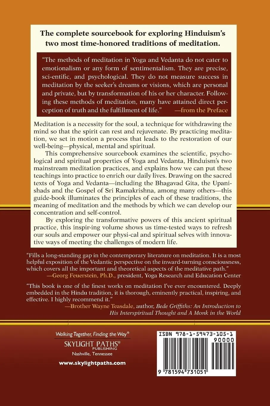 Rückseite: 9781594731051 | Meditation &amp; Its Practices | Swami Adiswarananda | Taschenbuch | 2007