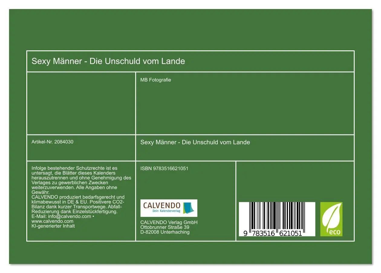Bild: 9783516621051 | Sexy Männer - Die Unschuld vom Lande (Tischkalender 2026 DIN A5...