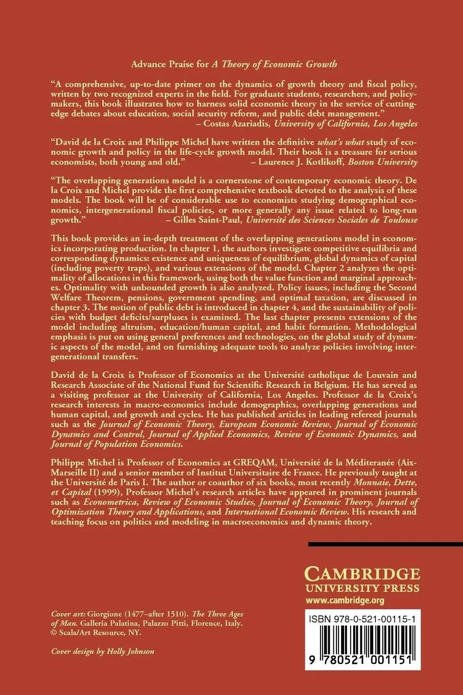 Rückseite: 9780521001151 | A Theory of Economic Growth | David De La Croix (u. a.) | Taschenbuch