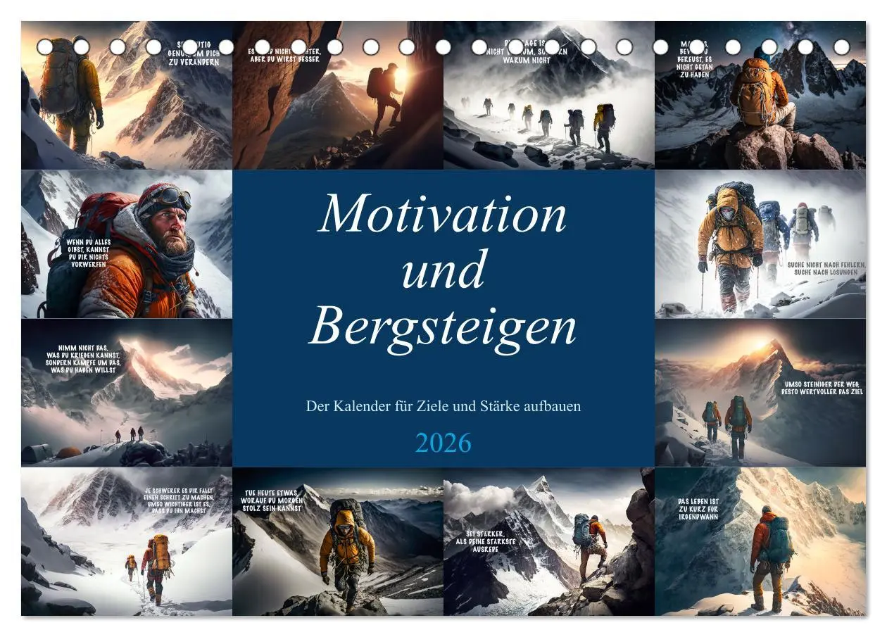 Cover: 9783457381151 | Motivation und Bergsteigen (Tischkalender 2026 DIN A5 quer),...