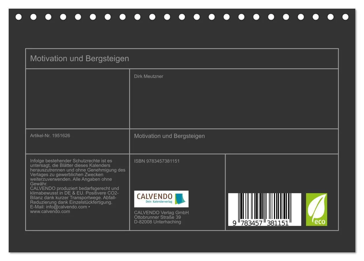 Bild: 9783457381151 | Motivation und Bergsteigen (Tischkalender 2026 DIN A5 quer),...