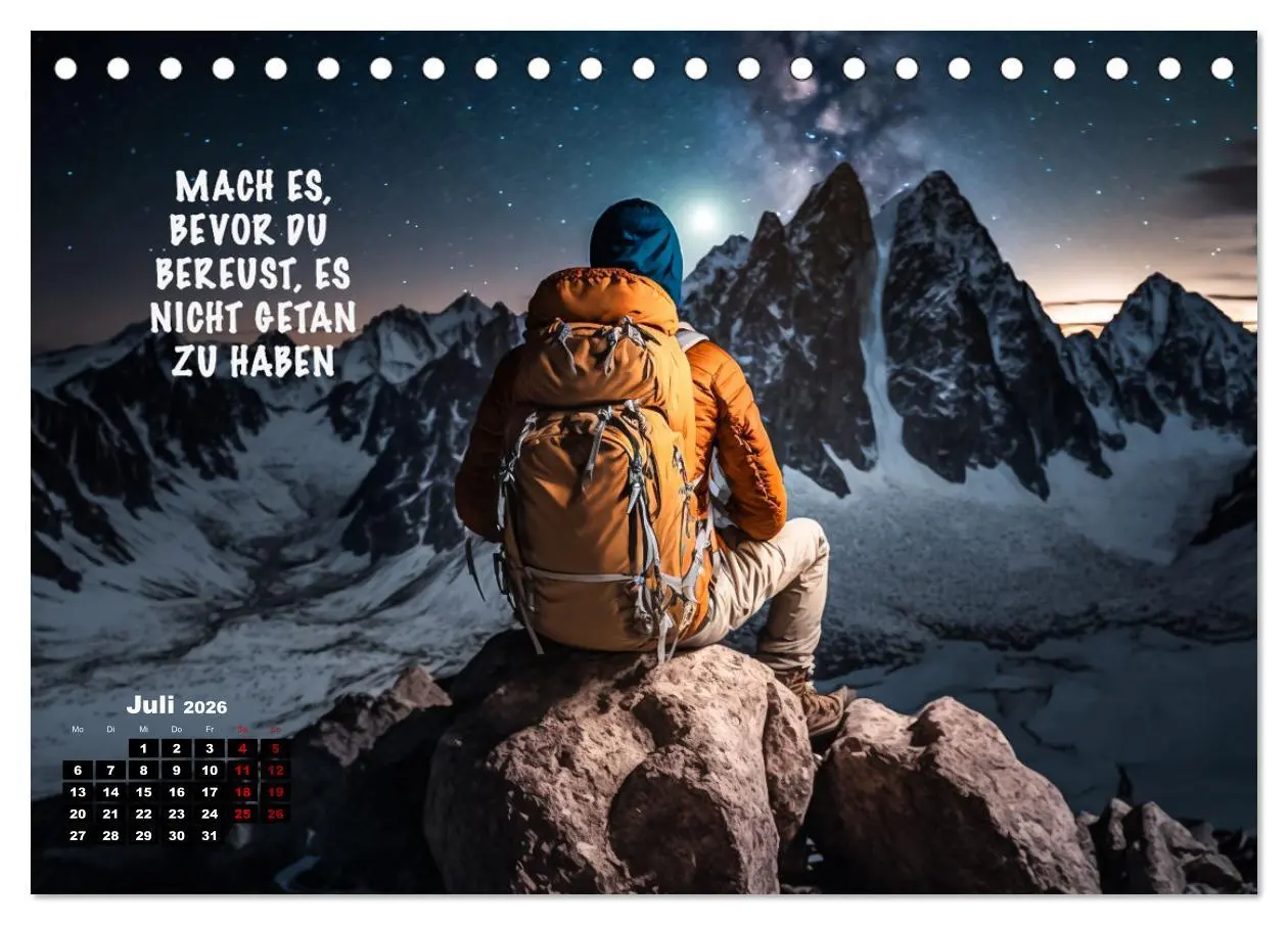 Bild: 9783457381151 | Motivation und Bergsteigen (Tischkalender 2026 DIN A5 quer),...