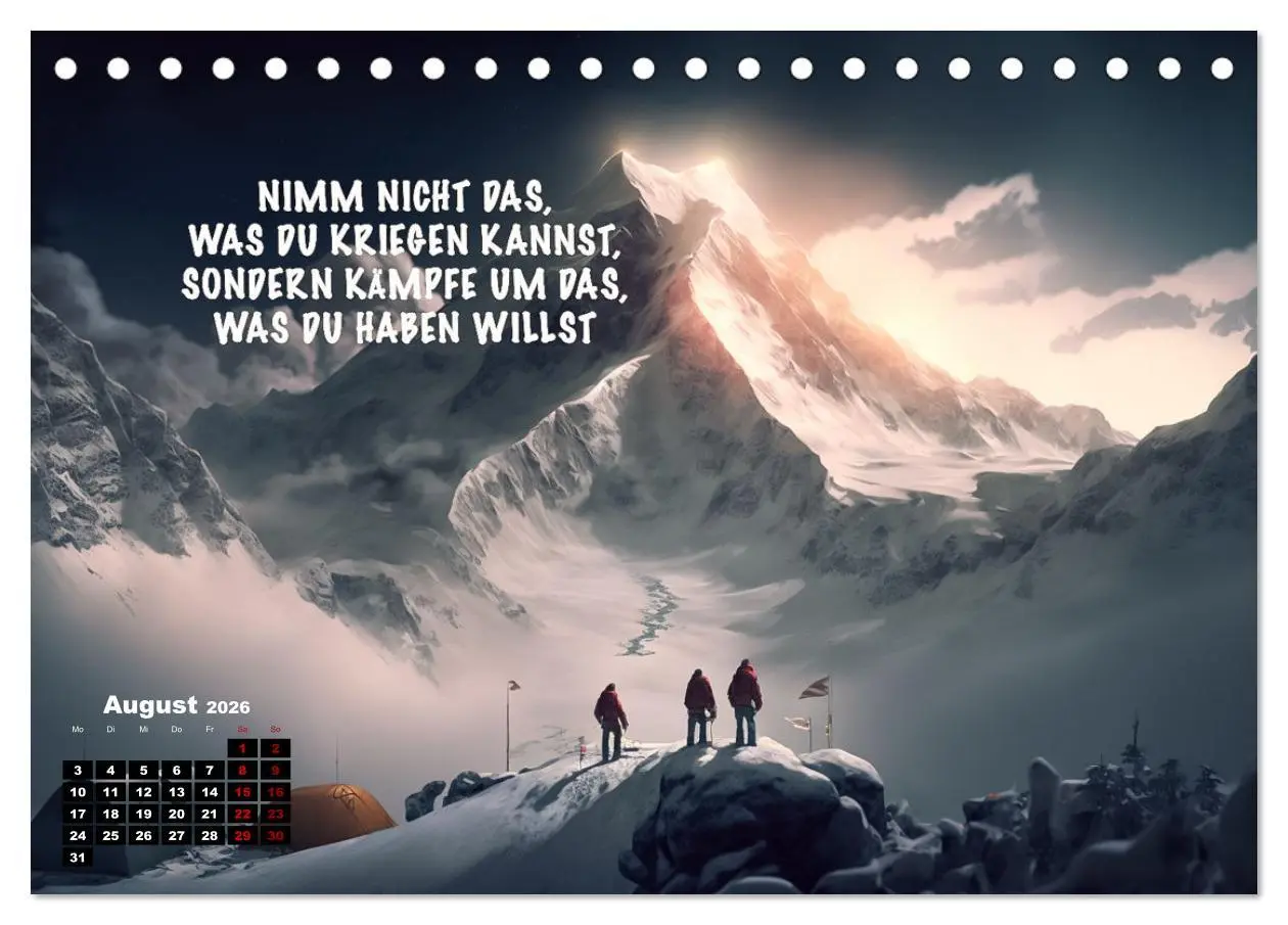 Bild: 9783457381151 | Motivation und Bergsteigen (Tischkalender 2026 DIN A5 quer),...