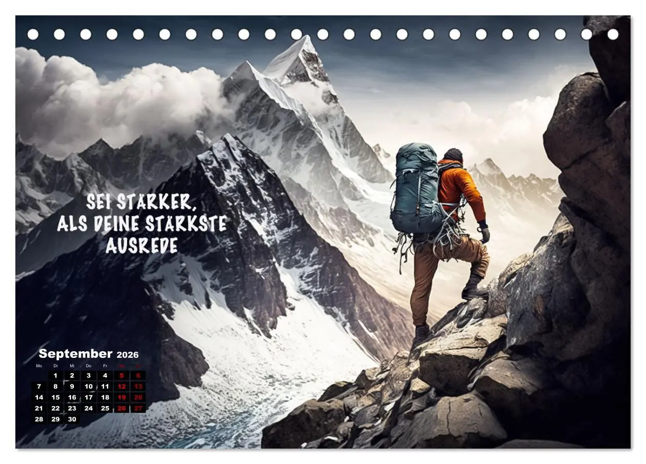 Bild: 9783457381151 | Motivation und Bergsteigen (Tischkalender 2026 DIN A5 quer),...
