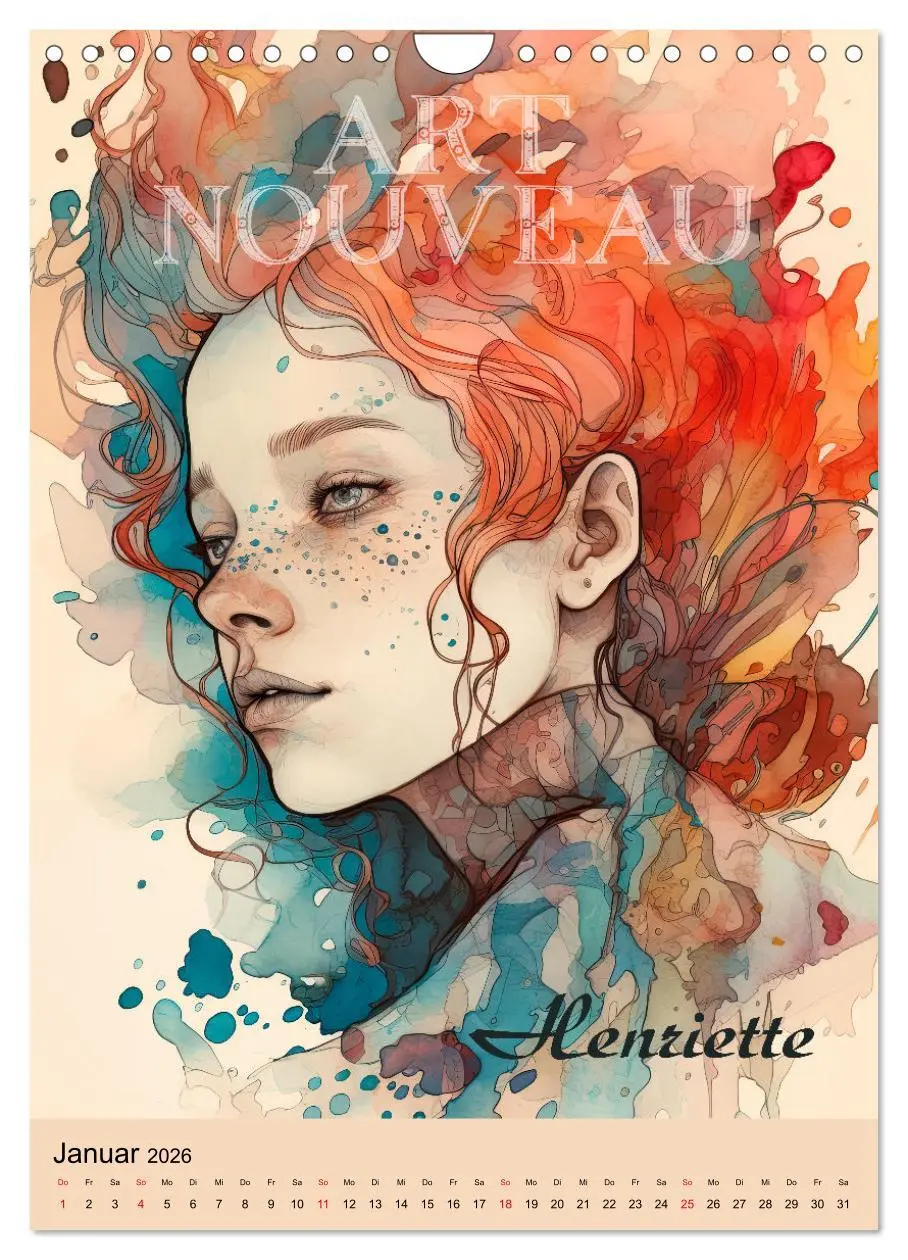 Bild: 9783516301151 | Art Nouveau - Galerie der Schönheiten (Wandkalender 2026 DIN A4...