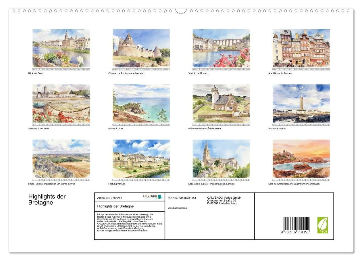 Bild: 9783516781151 | Highlights der Bretagne (hochwertiger Premium Wandkalender 2027 DIN...