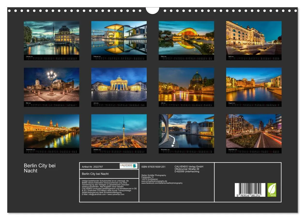 Bild: 9783516081251 | Berlin City bei Nacht (Wandkalender 2026 DIN A3 quer), CALVENDO...