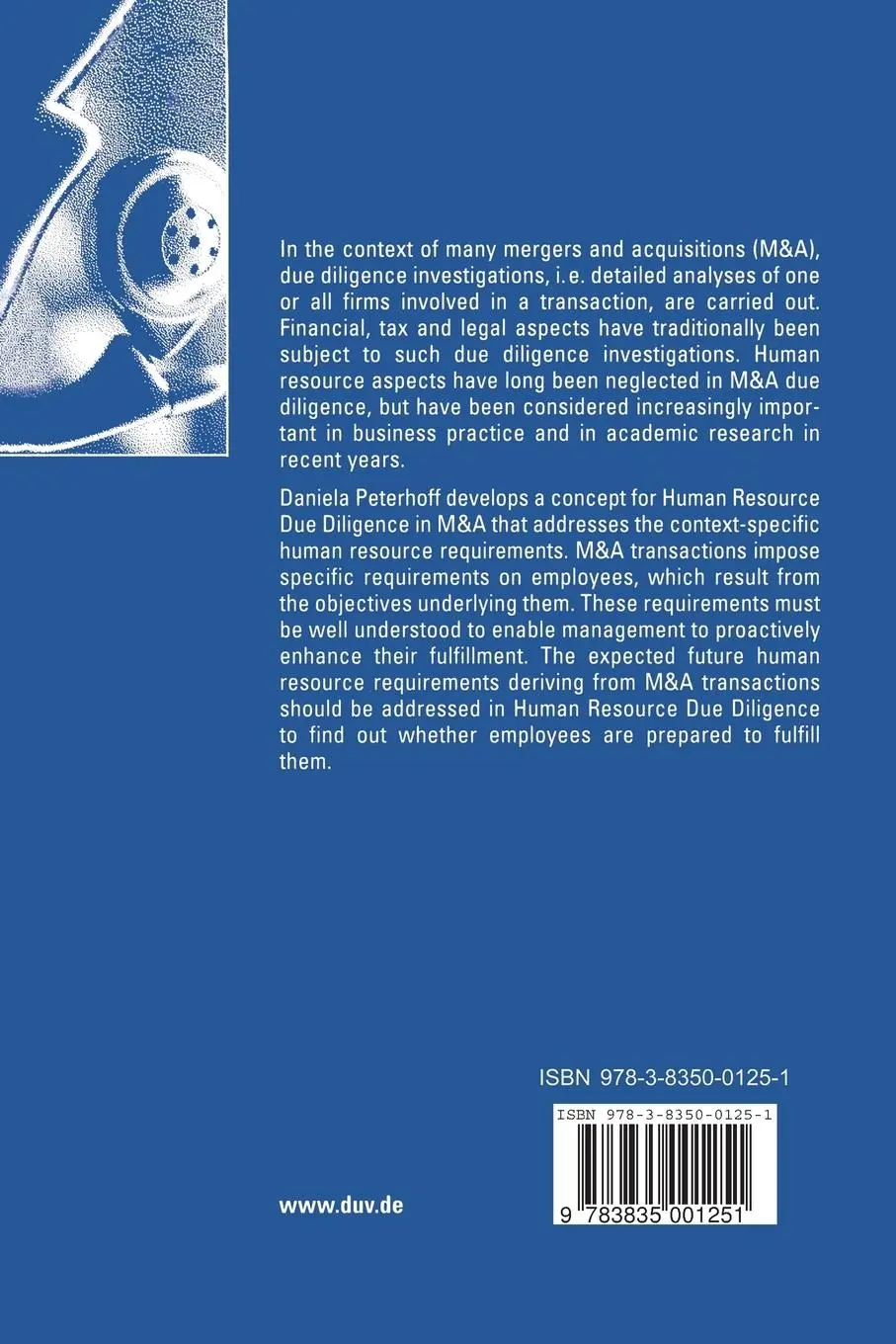 Rückseite: 9783835001251 | Human Resource Due Diligence | Daniela Peterhoff | Taschenbuch | xvii