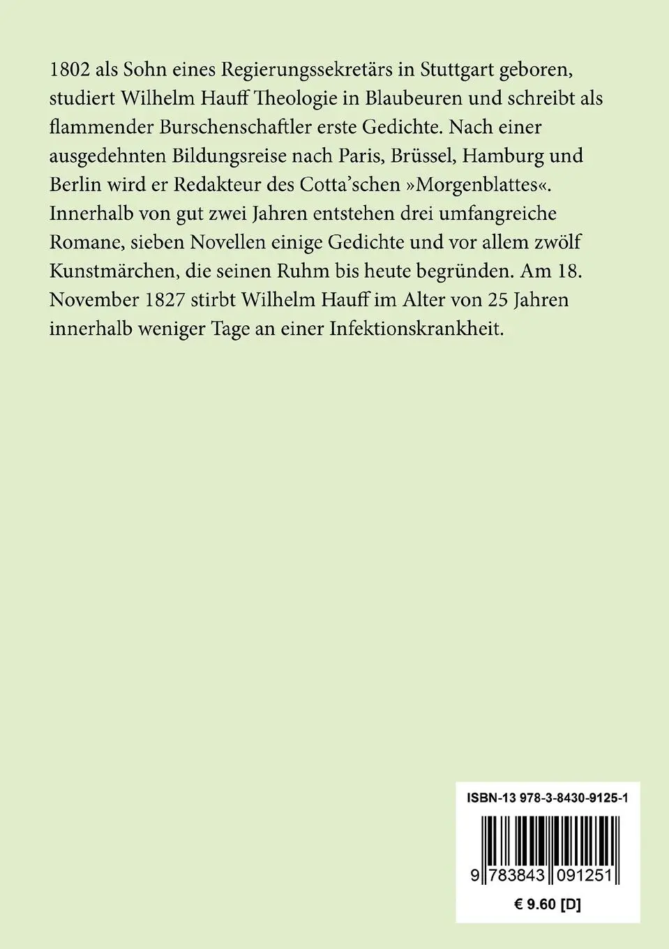 Rückseite: 9783843091251 | Lichtenstein | Wilhelm Hauff | Taschenbuch | 352 S. | Deutsch | 2016