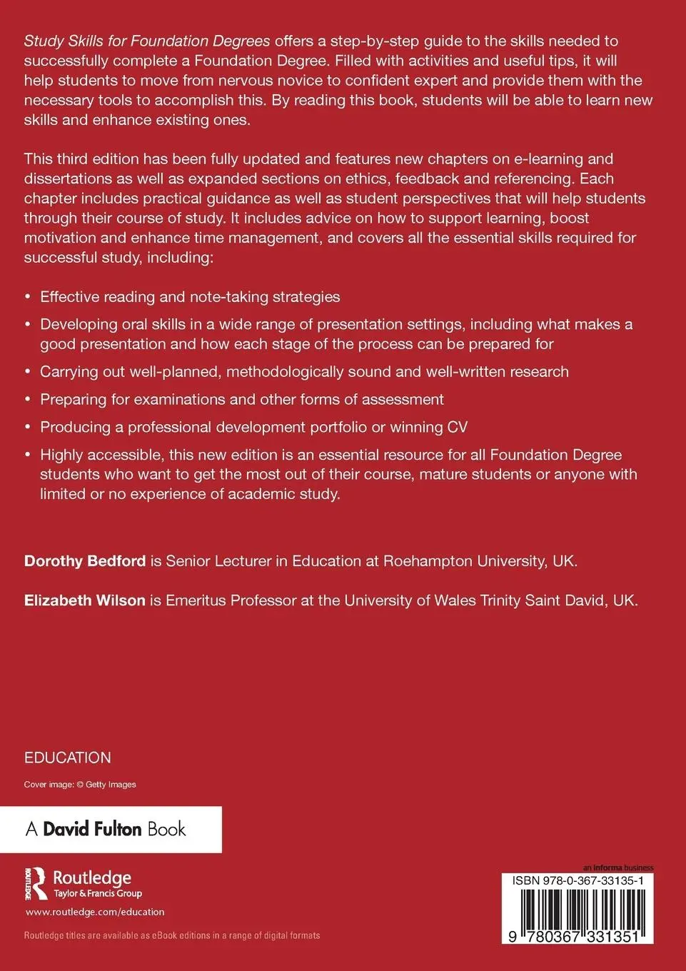 Rückseite: 9780367331351 | Study Skills for Foundation Degrees | Dorothy Bedford (u. a.) | Buch
