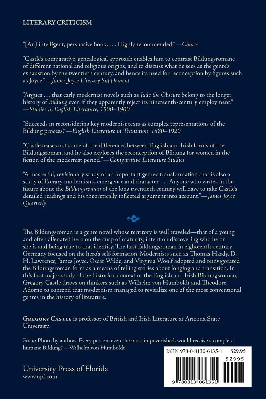 Rückseite: 9780813061351 | Reading the Modernist Bildungsroman | Gregory Castle | Taschenbuch