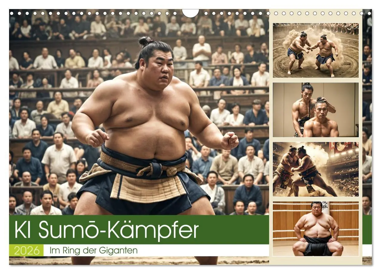 Cover: 9783457361351 | KI Sumo-Kämpfer Im Ring der Giganten (Wandkalender 2026 DIN A3...