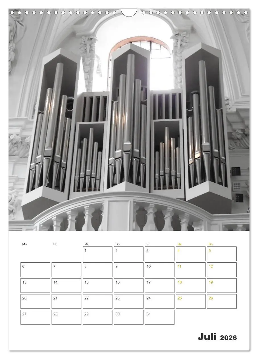 Bild: 9783516381351 | Orgeln zum Verlieben! (Wandkalender 2026 DIN A3 hoch), CALVENDO...