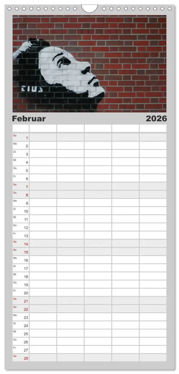 Bild: 9783516521351 | Familienplaner 2026 - Street-Art 2026 mit 5 Spalten (Wandkalender,...
