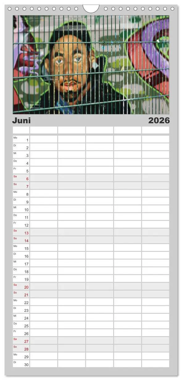 Bild: 9783516521351 | Familienplaner 2026 - Street-Art 2026 mit 5 Spalten (Wandkalender,...
