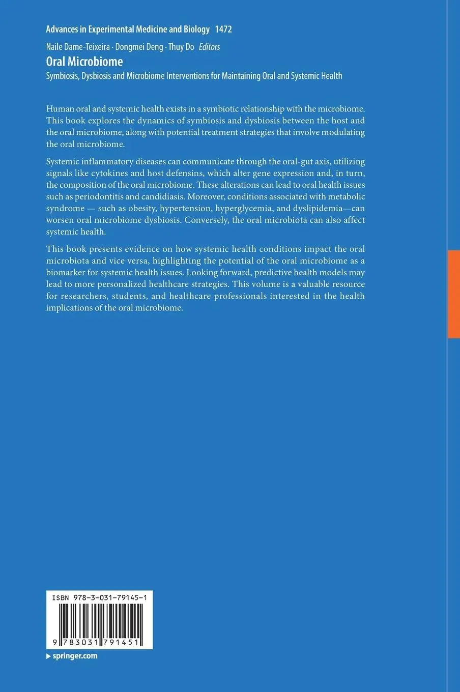 Rückseite: 9783031791451 | Oral Microbiome | Naile Dame-Teixeira (u. a.) | Buch | xv | Englisch