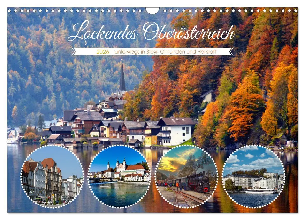 Cover: 9783457591451 | Lockendes Oberösterreich (Wandkalender 2026 DIN A3 quer), CALVENDO...