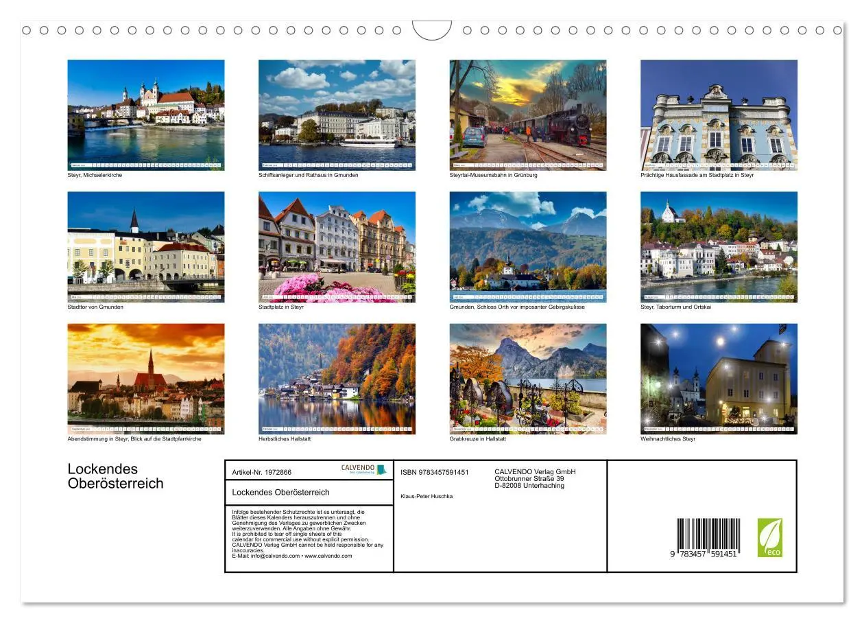 Bild: 9783457591451 | Lockendes Oberösterreich (Wandkalender 2026 DIN A3 quer), CALVENDO...