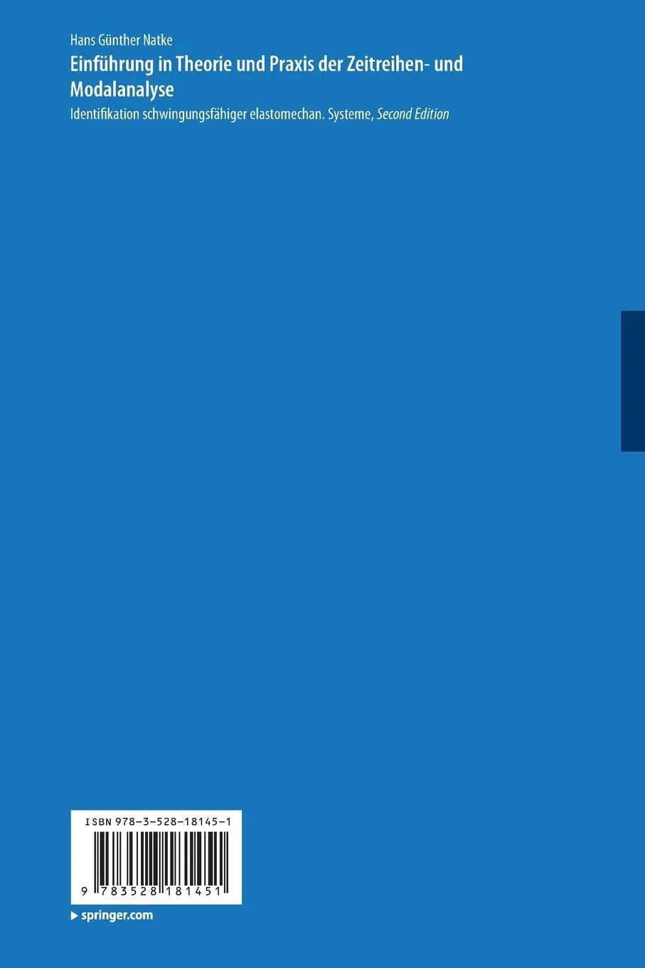 Rückseite: 9783528181451 | Einführung in Theorie und Praxis der Zeitreihen- und Modalanalyse