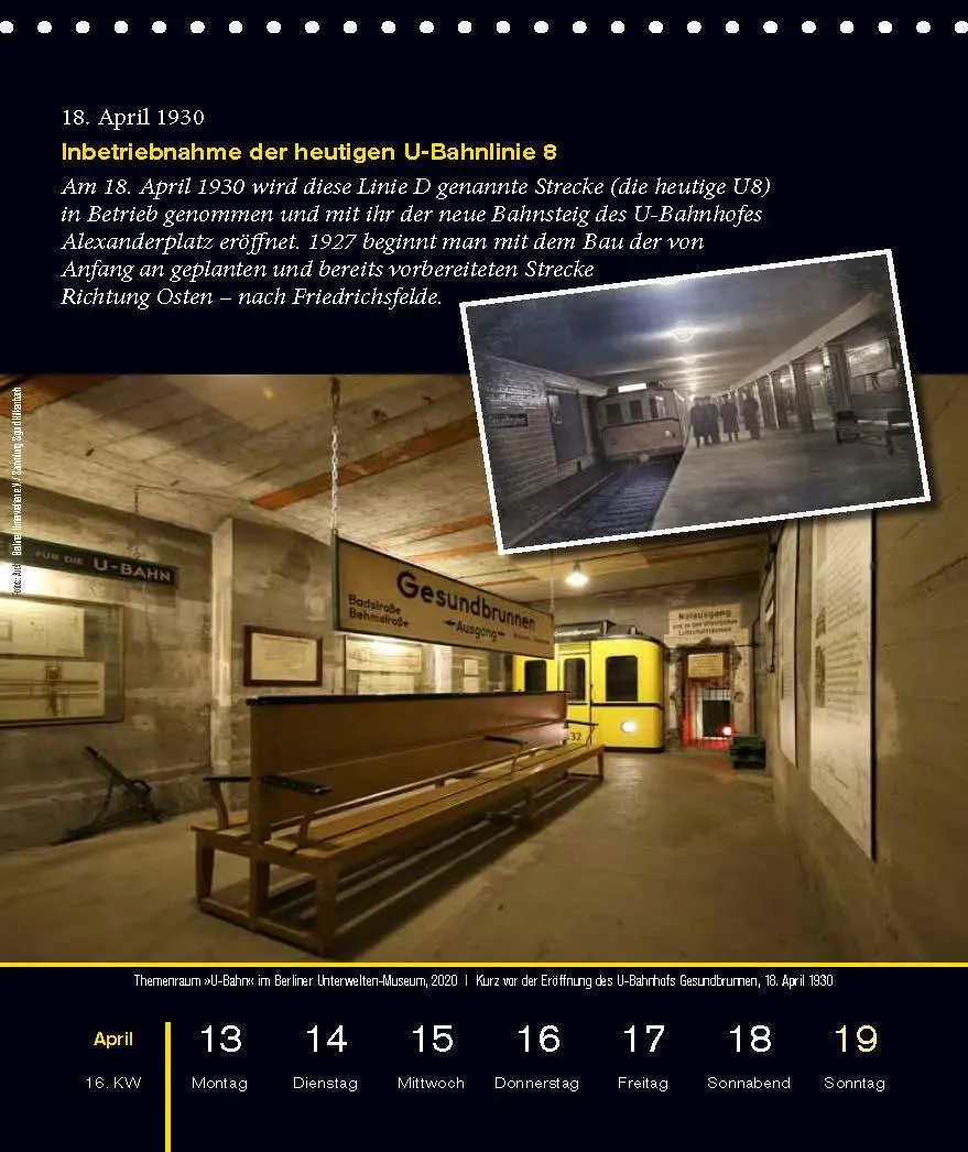 Bild: 9783962011451 | Berlin von unten - Kalender 2026 | Berliner Unterwelten e. V. | 54 S.