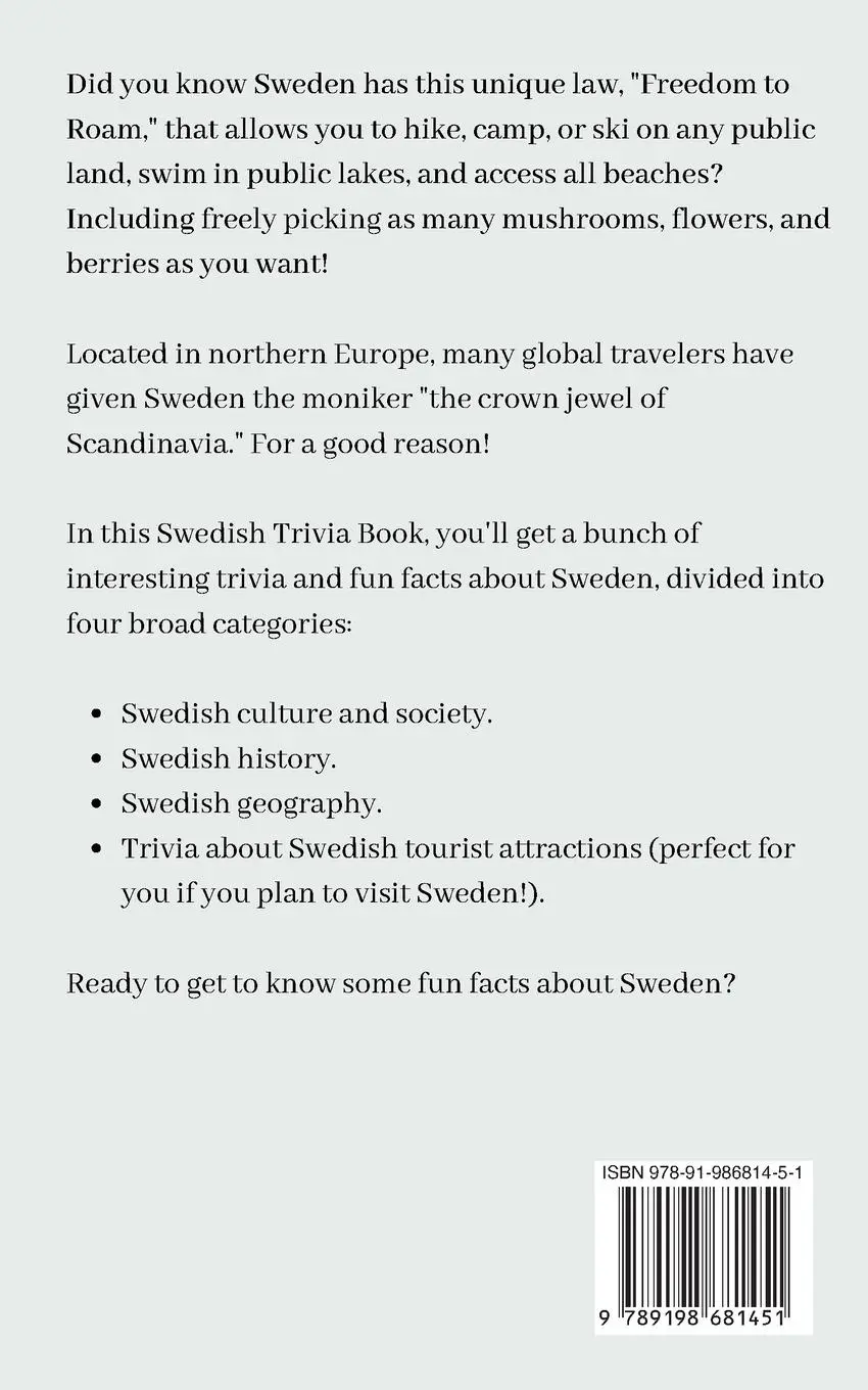 Rückseite: 9789198681451 | Swedish Trivia Book | Alex Anderson | Taschenbuch | Englisch | 2023