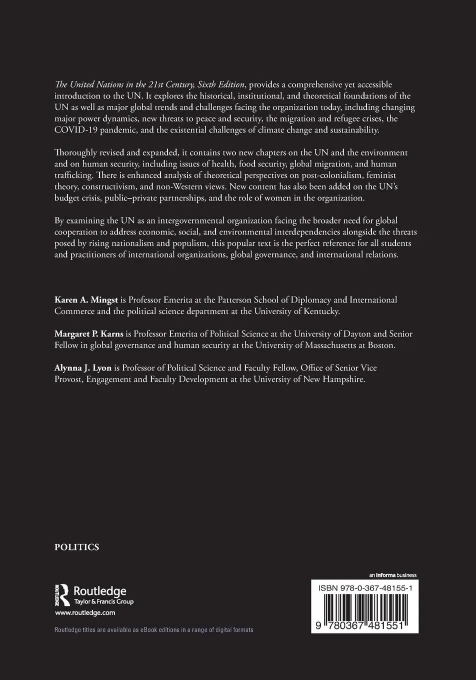 Rückseite: 9780367481551 | The United Nations in the 21st Century | Karen A. Mingst (u. a.)