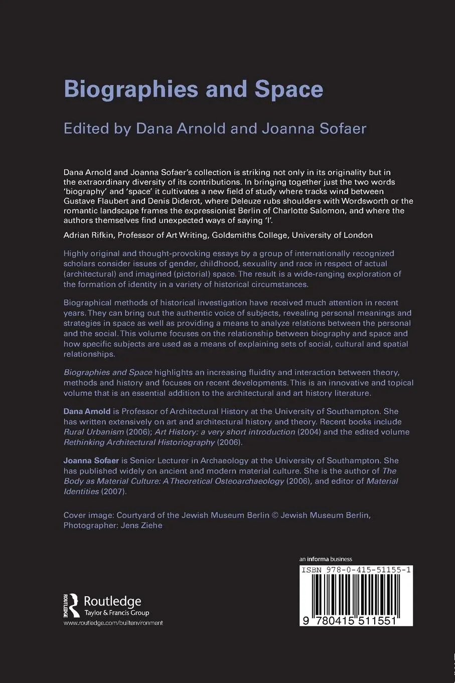 Rückseite: 9780415511551 | Biographies &amp; Space | Placing the Subject in Art and Architecture