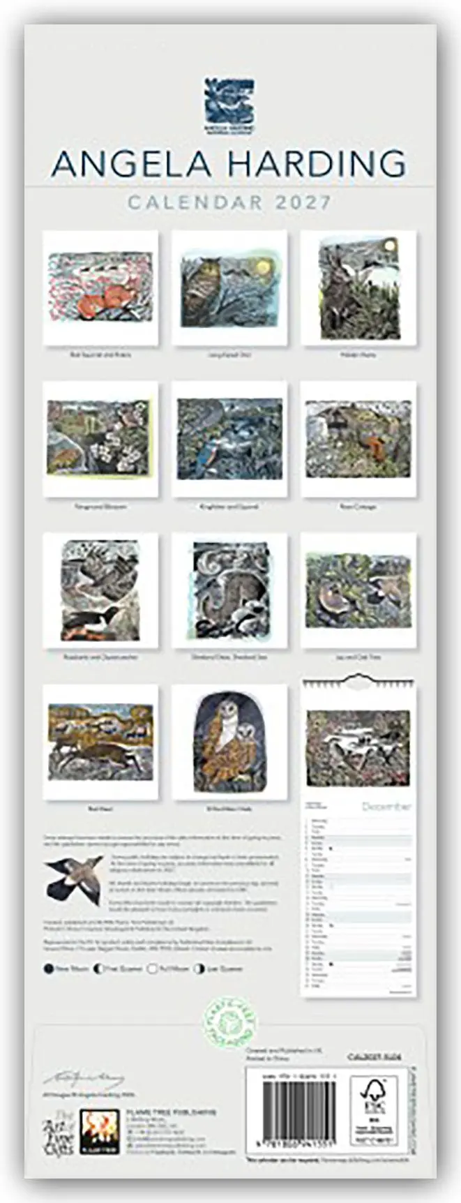 Rückseite: 9781806941551 | Angela Harding - Slimline-Kalender 2027 - Original Flame Tree...