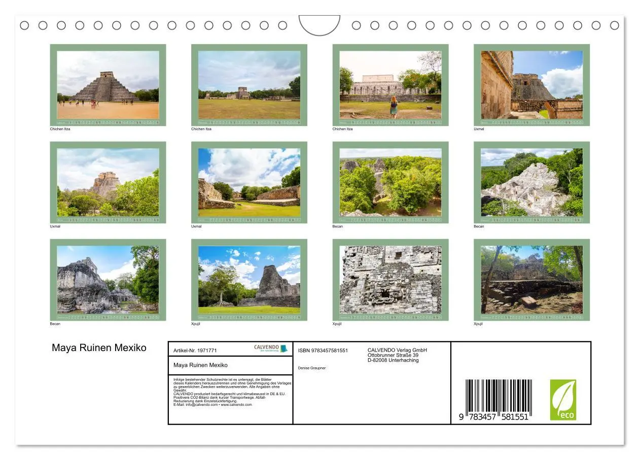 Bild: 9783457581551 | Maya Ruinen Mexiko (Wandkalender 2026 DIN A4 quer), CALVENDO...