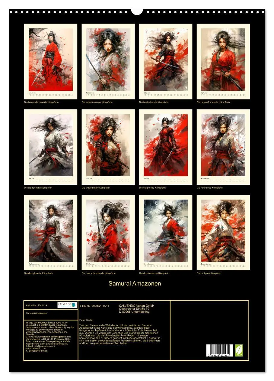 Bild: 9783516291551 | Samurai Amazonen (Wandkalender 2026 DIN A2 hoch), CALVENDO...