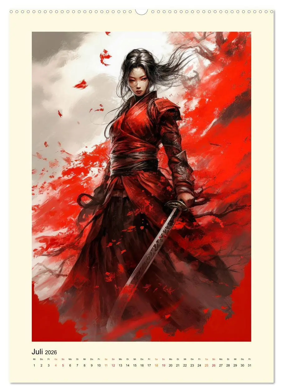 Bild: 9783516291551 | Samurai Amazonen (Wandkalender 2026 DIN A2 hoch), CALVENDO...