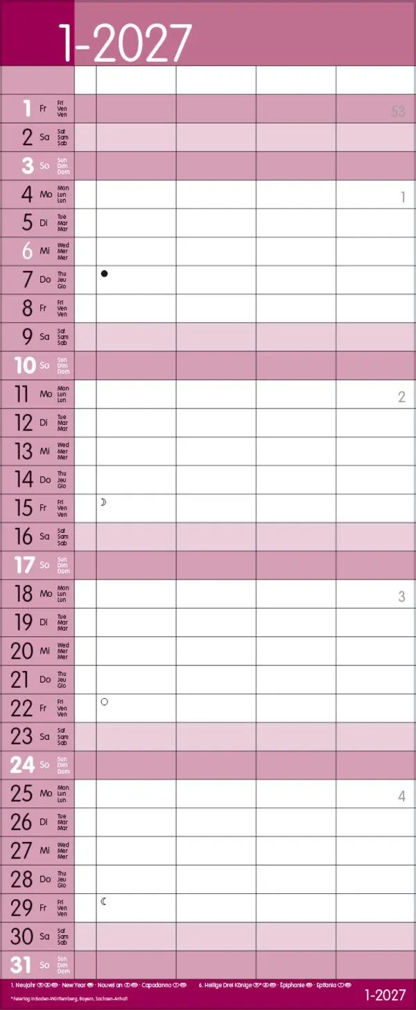 Bild: 9783819301551 | Family Timer Malve 2027 | Verlag Korsch | Kalender | 14 S. | Deutsch