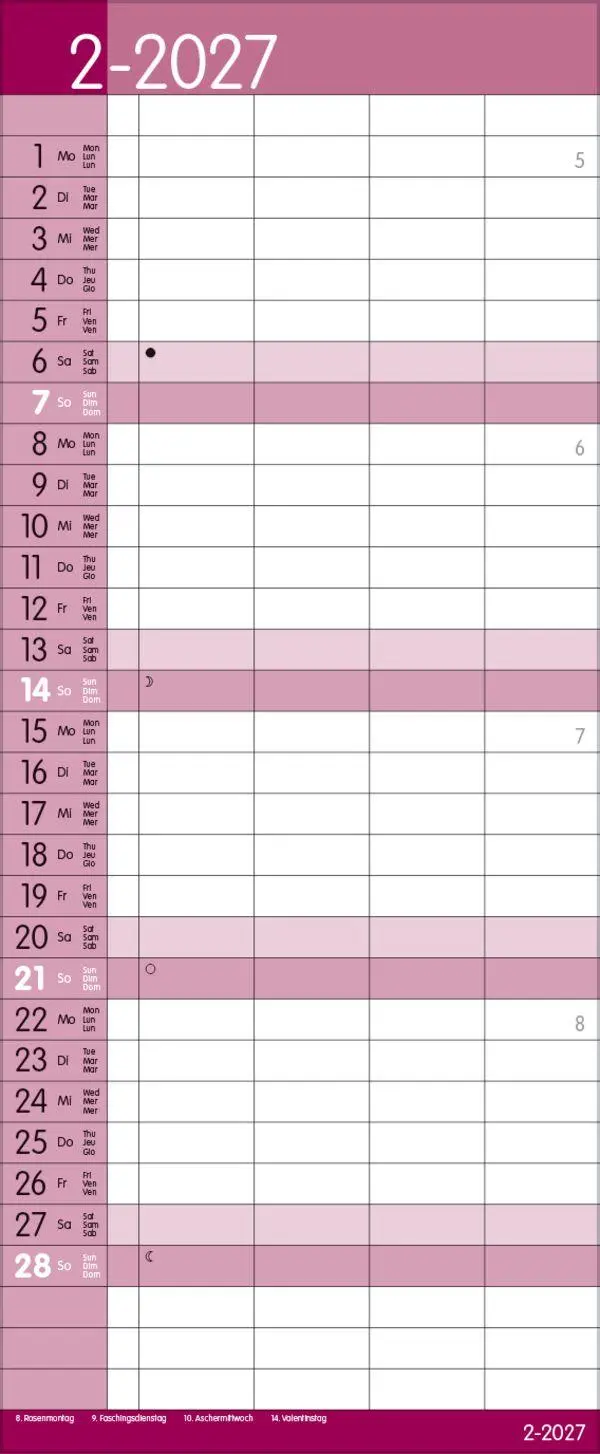 Bild: 9783819301551 | Family Timer Malve 2027 | Verlag Korsch | Kalender | 14 S. | Deutsch