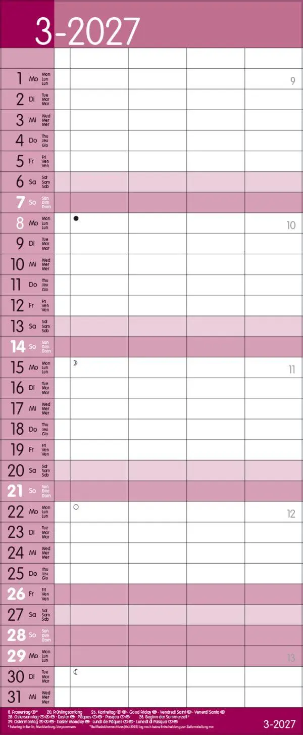 Bild: 9783819301551 | Family Timer Malve 2027 | Verlag Korsch | Kalender | 14 S. | Deutsch