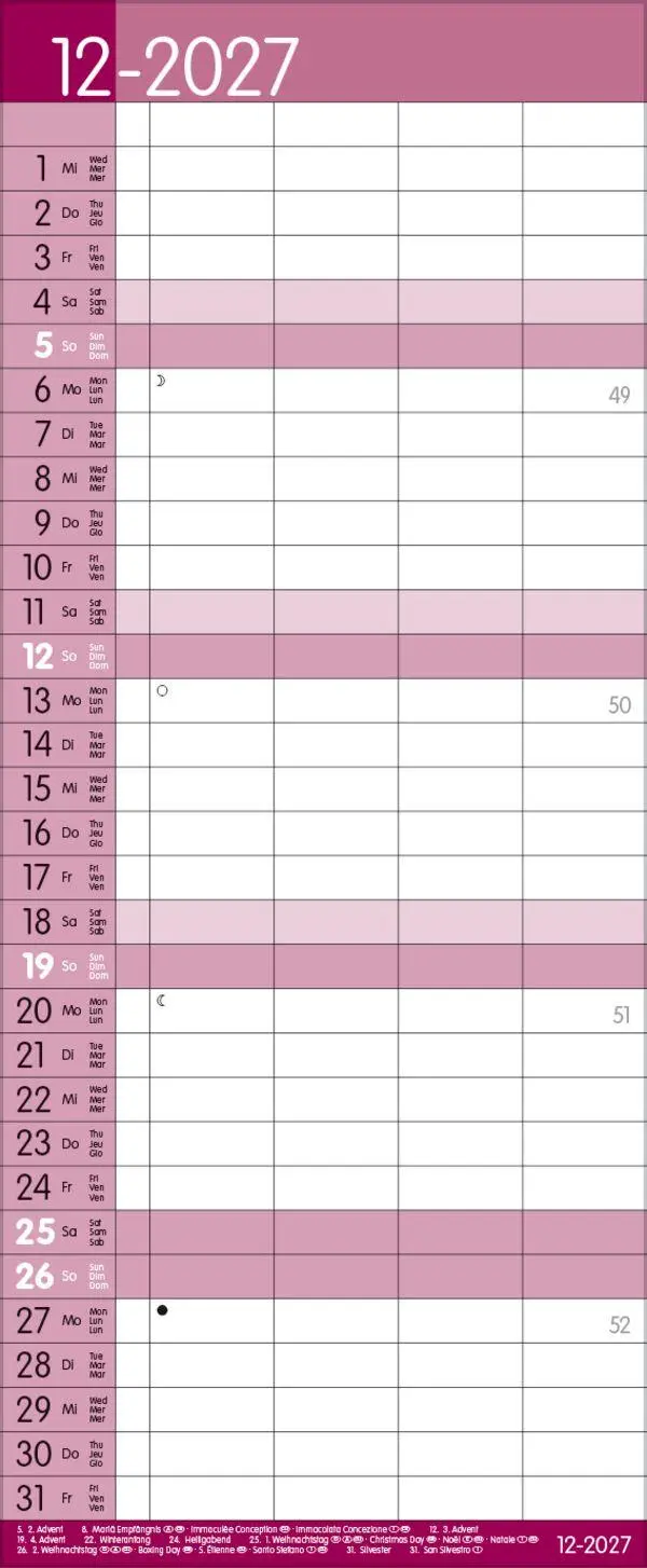 Bild: 9783819301551 | Family Timer Malve 2027 | Verlag Korsch | Kalender | 14 S. | Deutsch