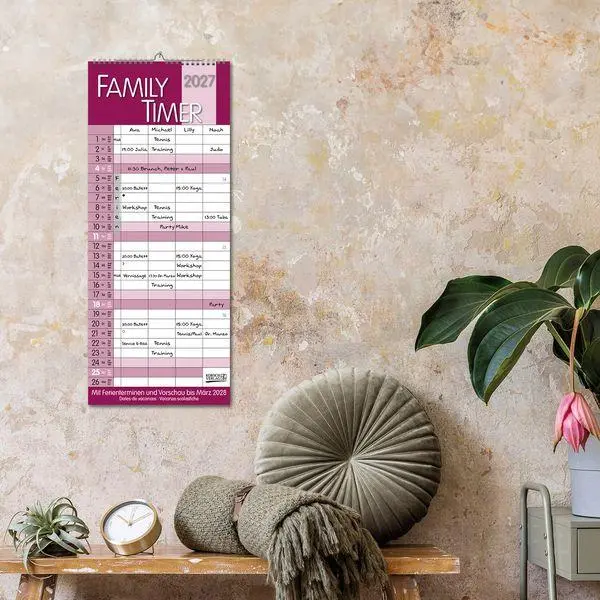 Bild: 9783819301551 | Family Timer Malve 2027 | Verlag Korsch | Kalender | 14 S. | Deutsch