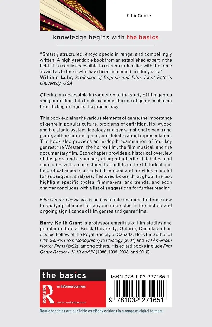 Rückseite: 9781032271651 | Film Genre | The Basics | Barry Keith Grant | Taschenbuch | Englisch