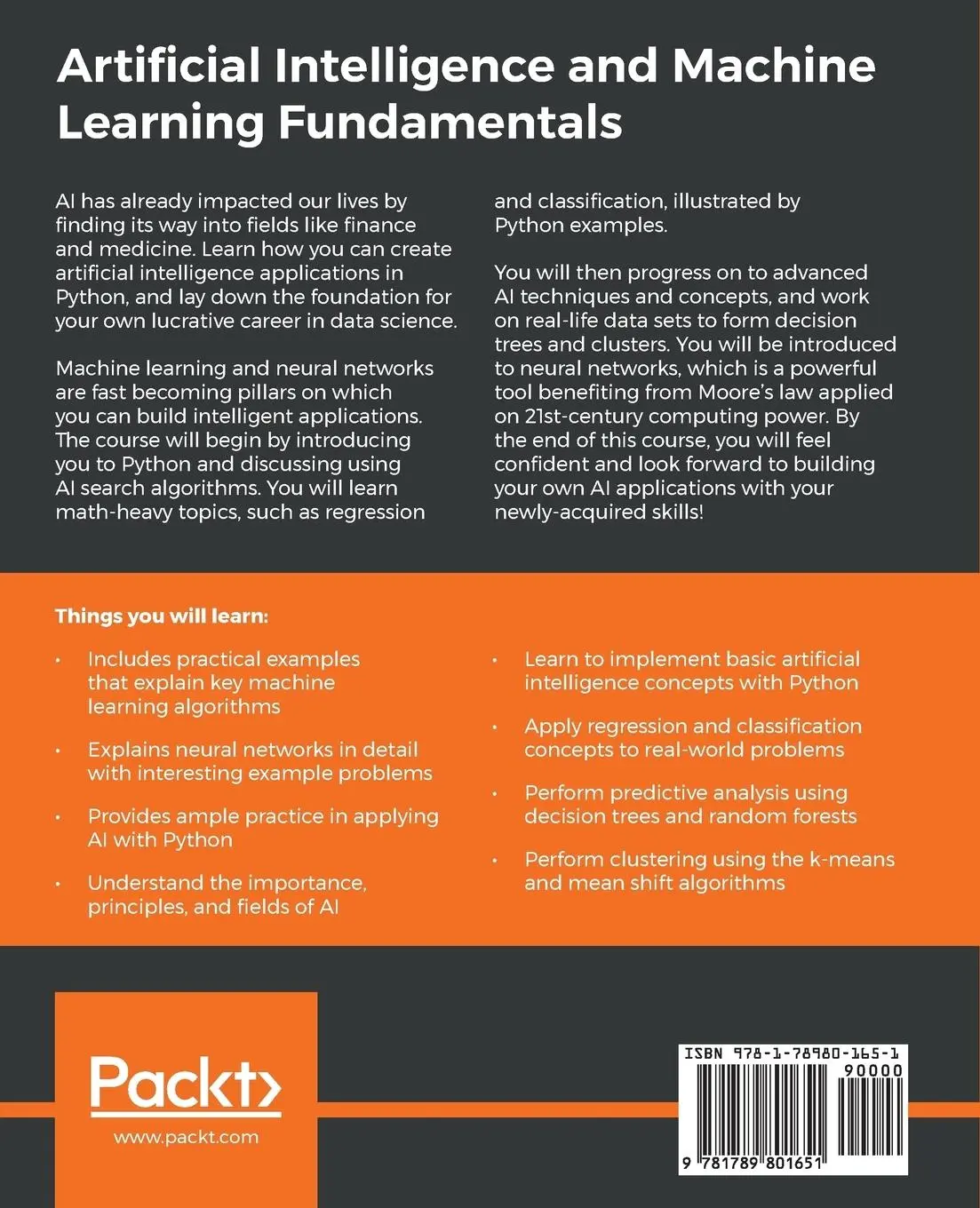 Rückseite: 9781789801651 | Artificial Intelligence and Machine Learning Fundamentals | Zsolt Nagy