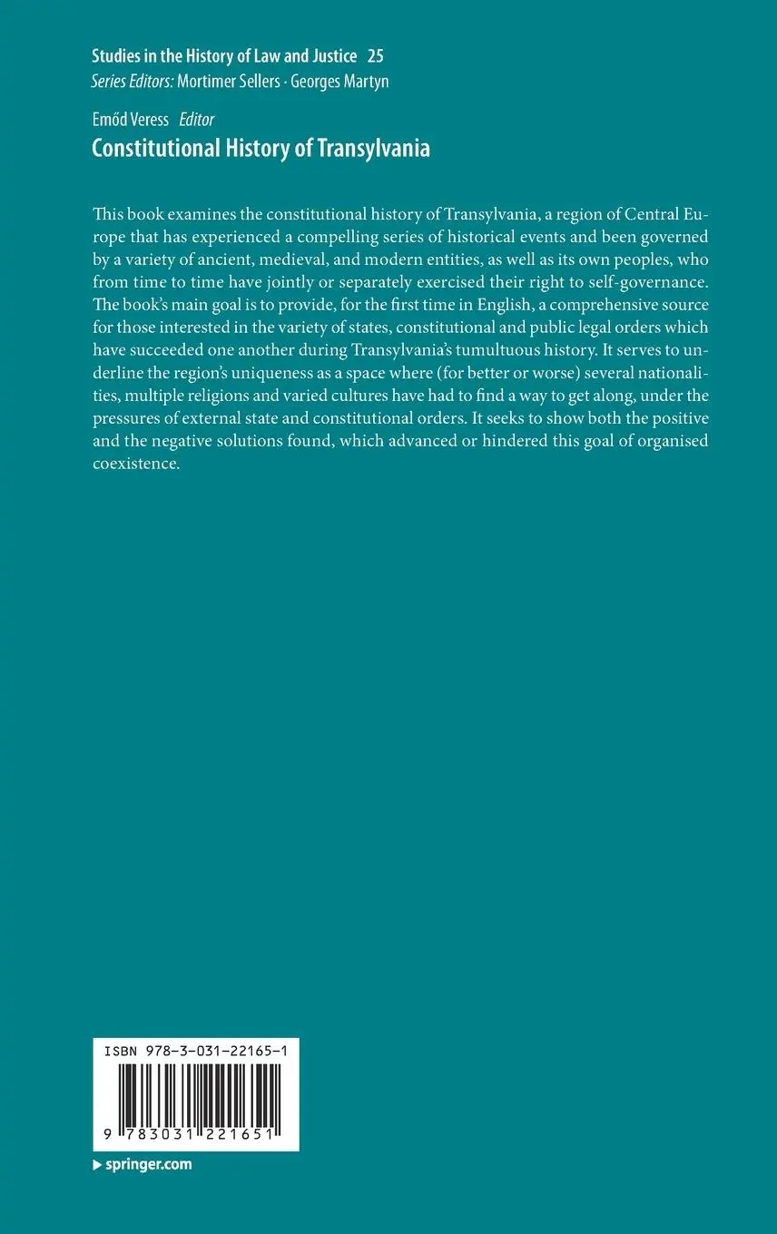 Rückseite: 9783031221651 | Constitutional History of Transylvania | Em¿d Veress | Buch | xiii