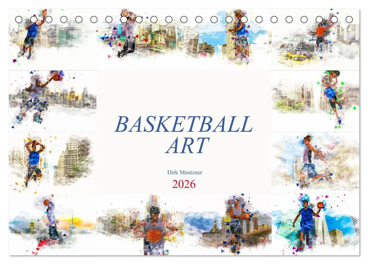 Cover: 9783457881651 | Basketball Art (Tischkalender 2026 DIN A5 quer), CALVENDO...