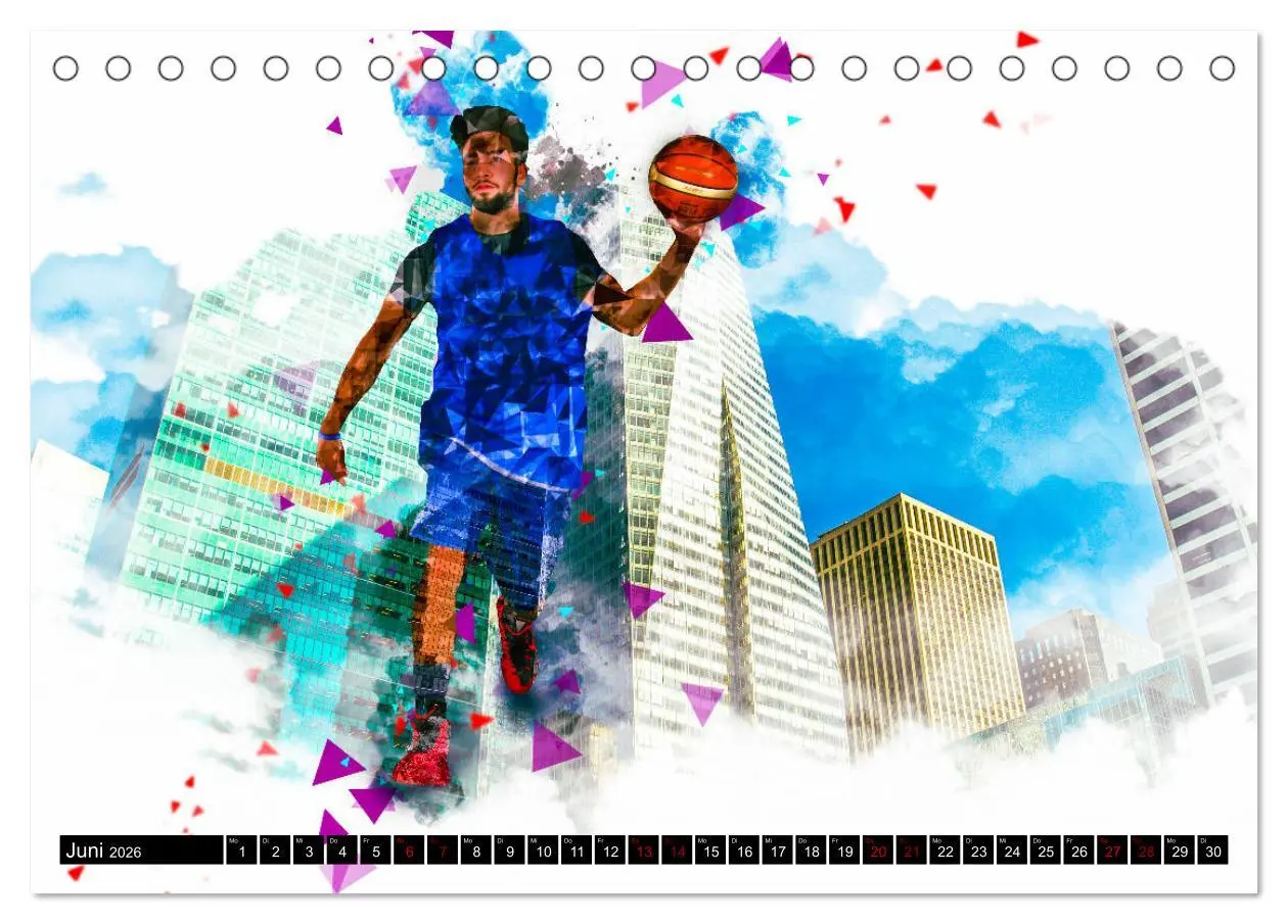 Bild: 9783457881651 | Basketball Art (Tischkalender 2026 DIN A5 quer), CALVENDO...