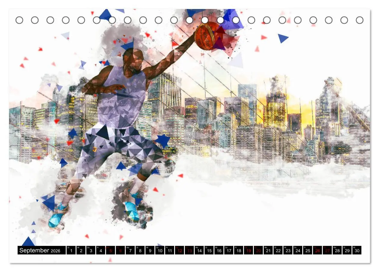 Bild: 9783457881651 | Basketball Art (Tischkalender 2026 DIN A5 quer), CALVENDO...