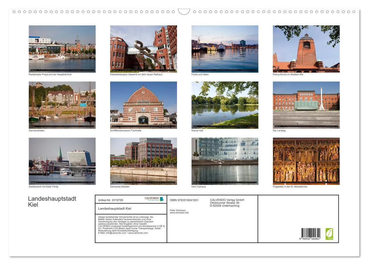 Bild: 9783516041651 | Landeshauptstadt Kiel (Wandkalender 2026 DIN A2 quer), CALVENDO...