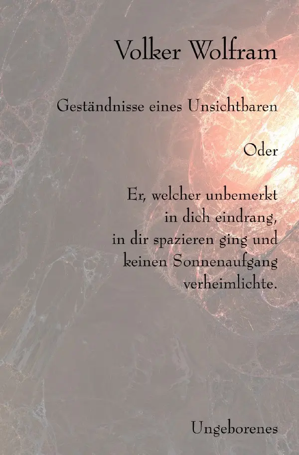 Cover: 9783818781651 | Geständnisse eines Unsichtbaren | Volker Wolfram | Taschenbuch | 2025