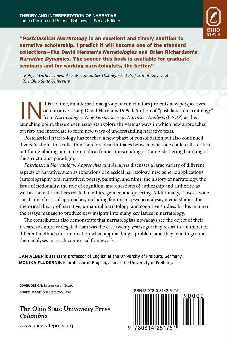 Rückseite: 9780814251751 | Postclassical Narratology | Approaches and Analyses | Jan Alber | Buch
