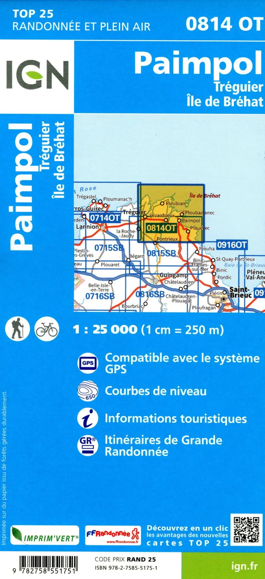 Bild: 9782758551751 | Paimpol Treguier -Ile de Brehat 1:25 000 | (Land-)Karte | Französisch